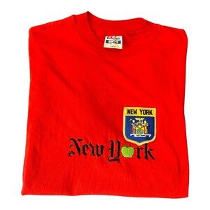 New York Shirt Embroidered Big‎ Apple T-Shirt Vintage New York Shirt L